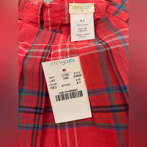 Crewcuts size 6-7 cotton plaid blouse NWT - Picture 6 of 10